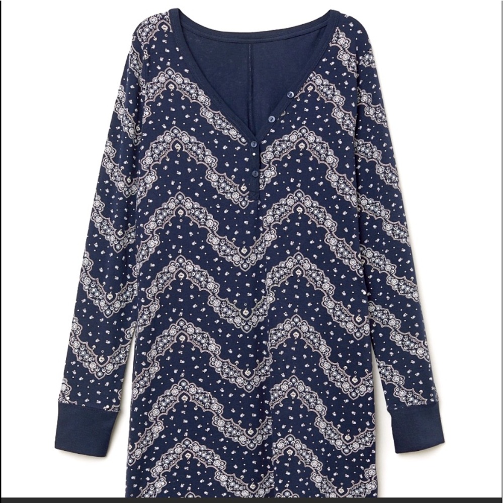 H&M Blue Paisley Print Pajama Top